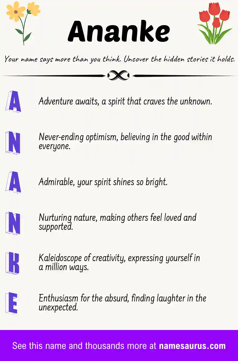 Acrostic poem about Ananke.