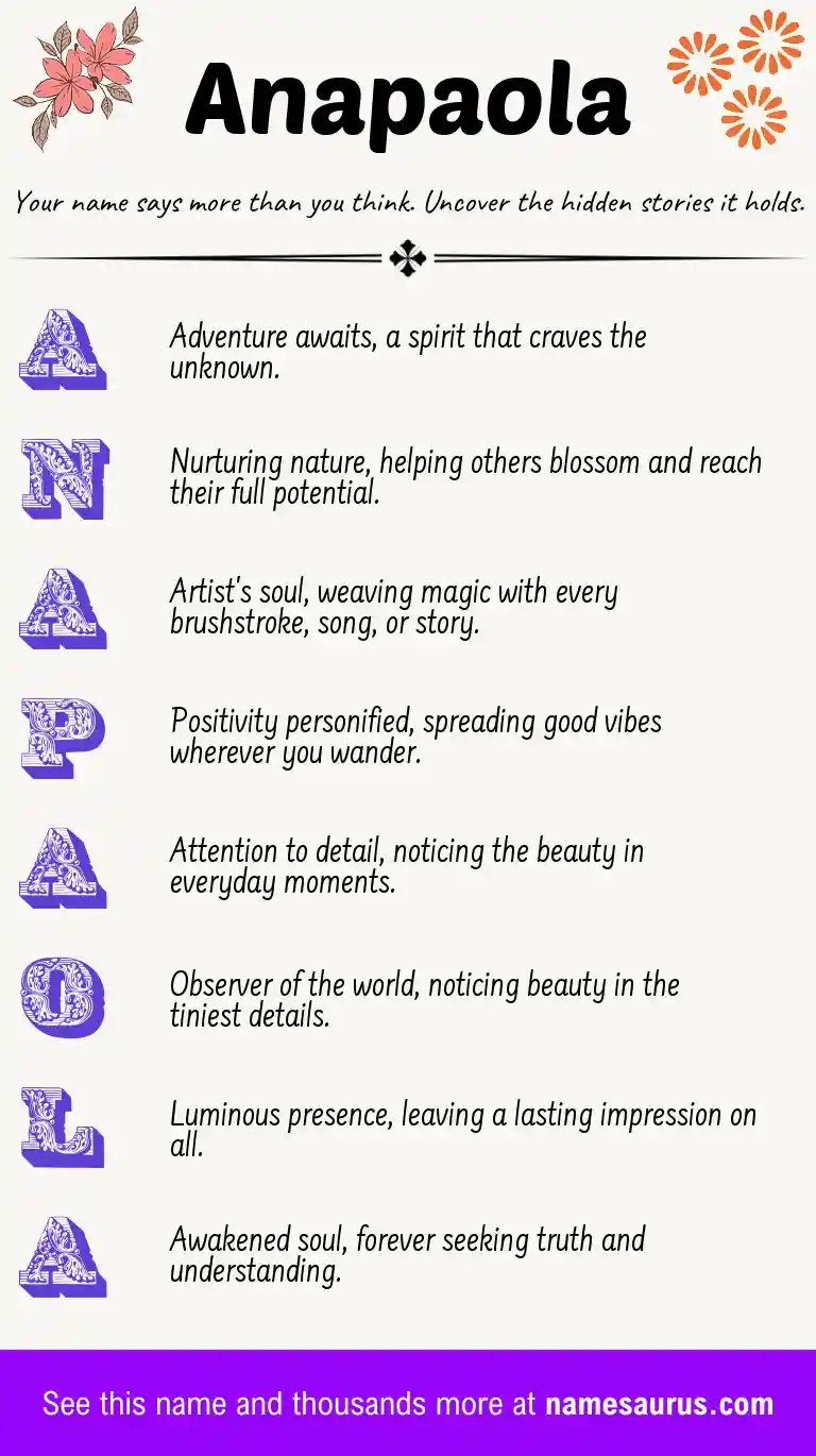 Acrostic poem about Anapaola.