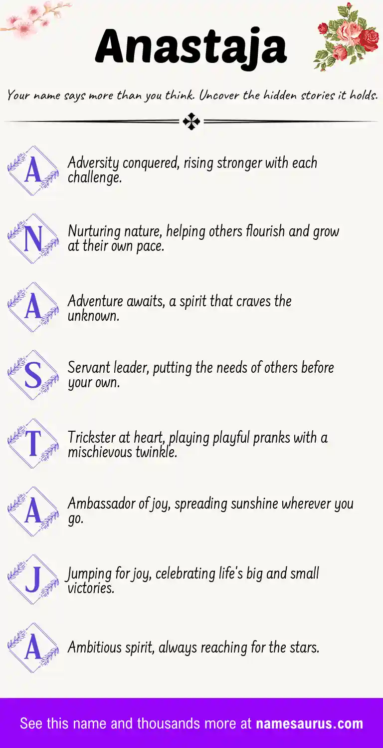 Acrostic poem about Anastaja.
