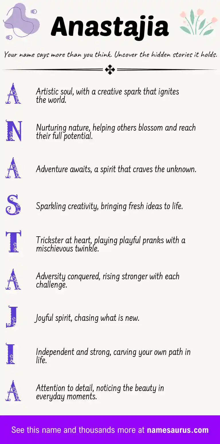 Acrostic poem about Anastajia.