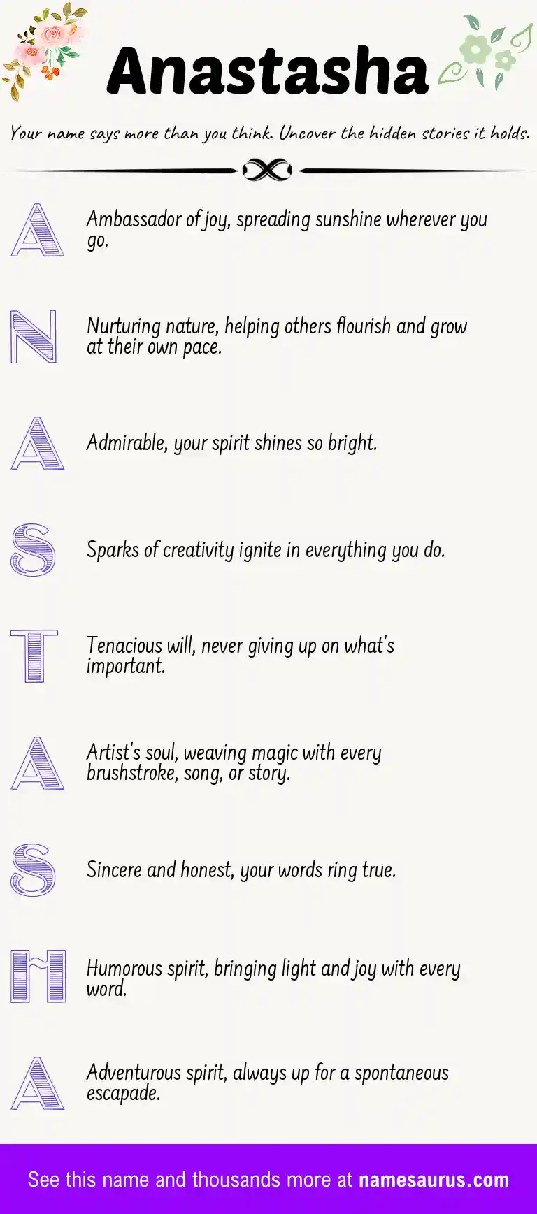 Acrostic poem about Anastasha.