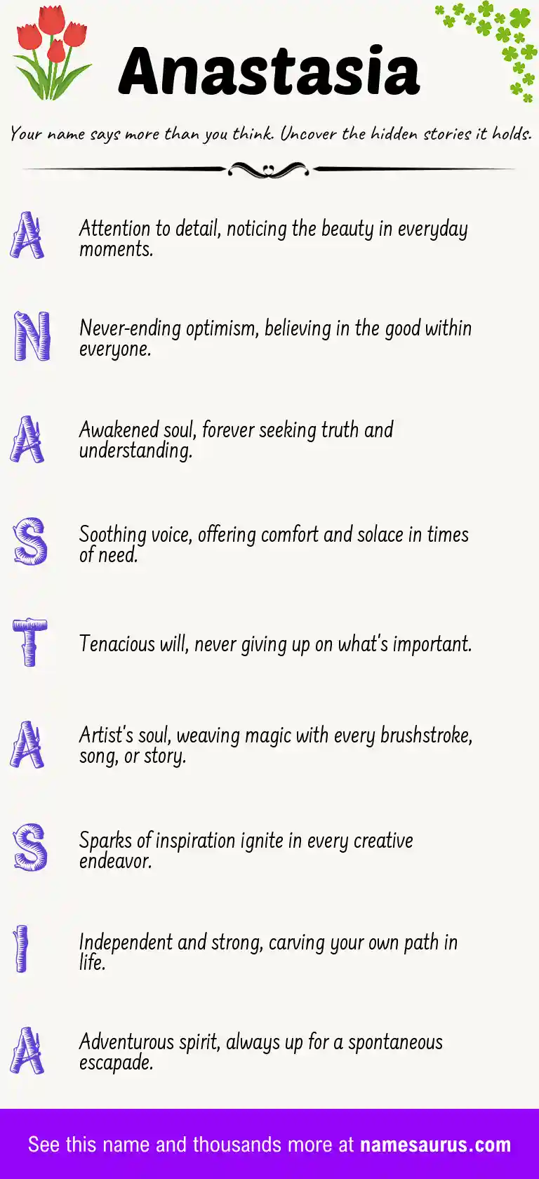 Acrostic poem about Anastasia.