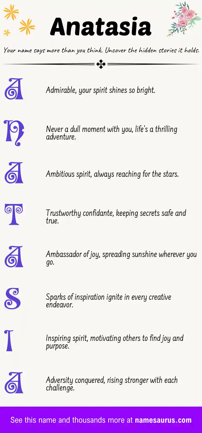 Acrostic poem about Anatasia.