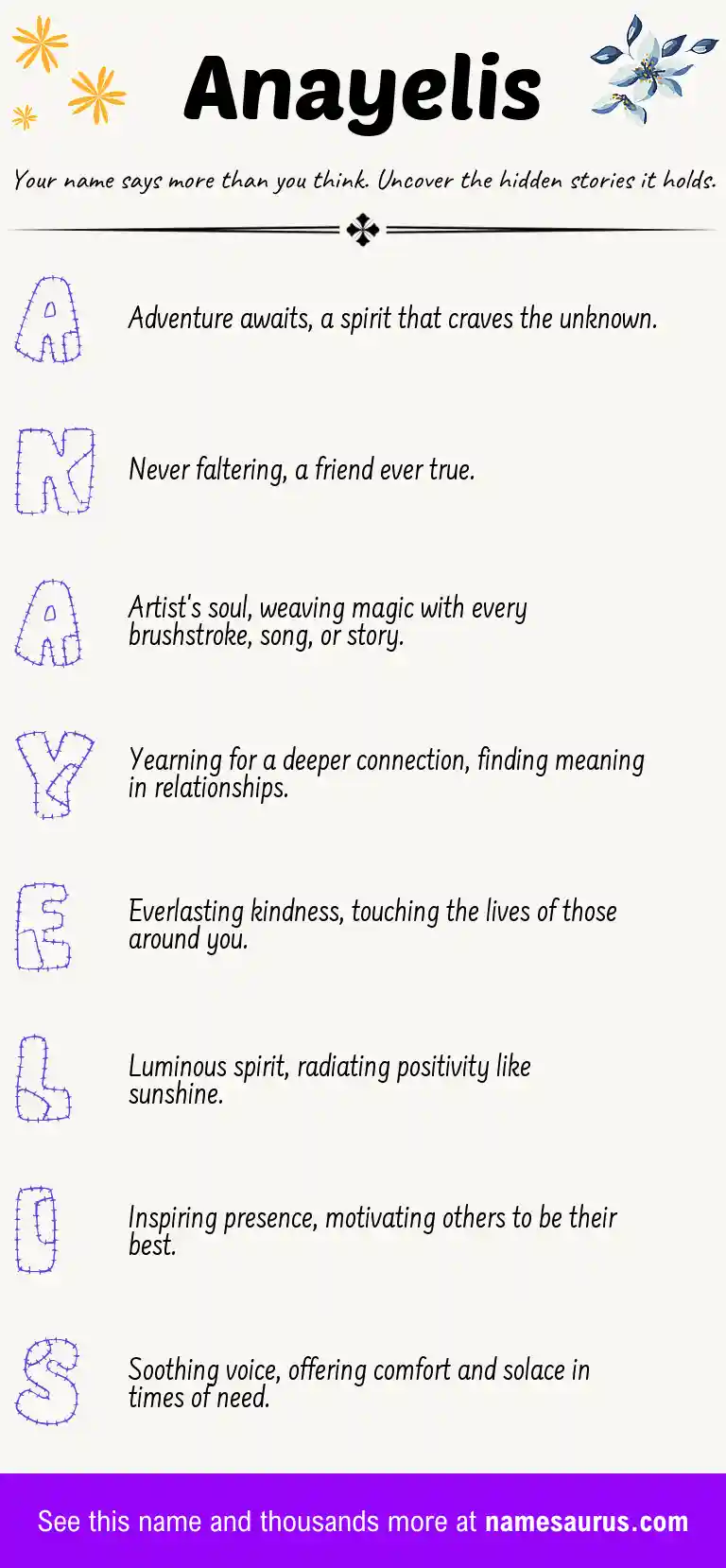 Acrostic poem about Anayelis.