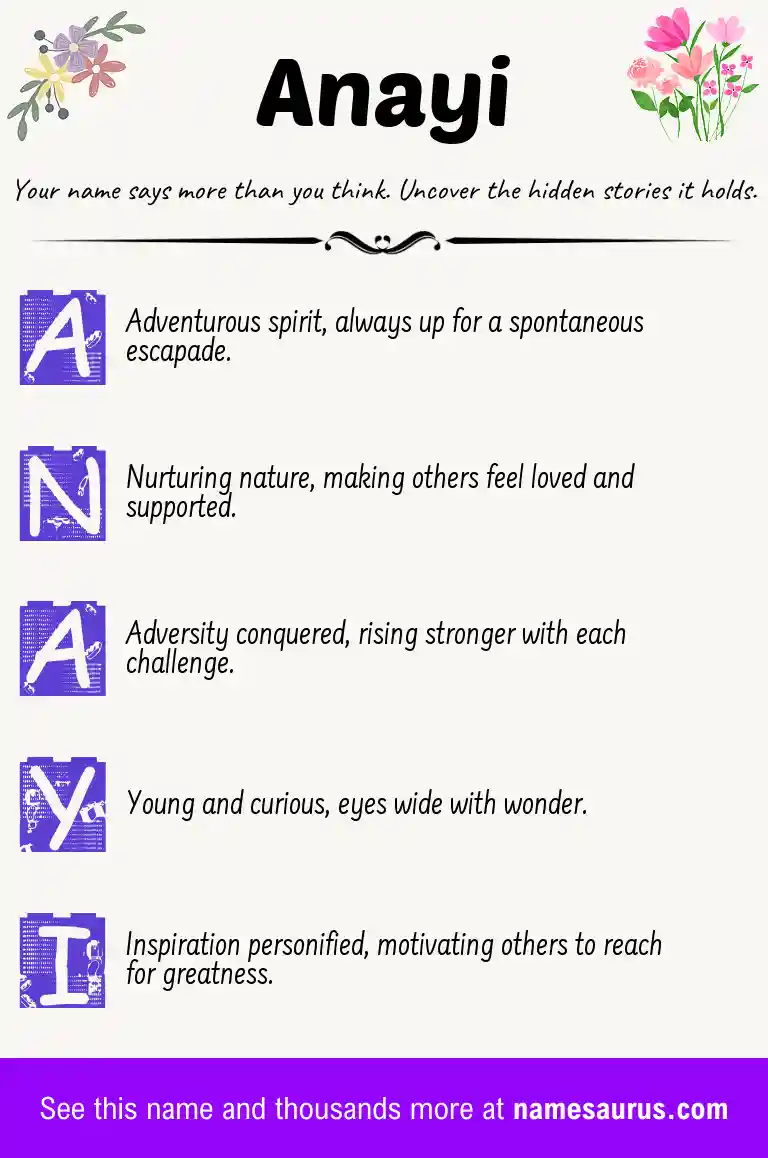 Acrostic poem about Anayi.
