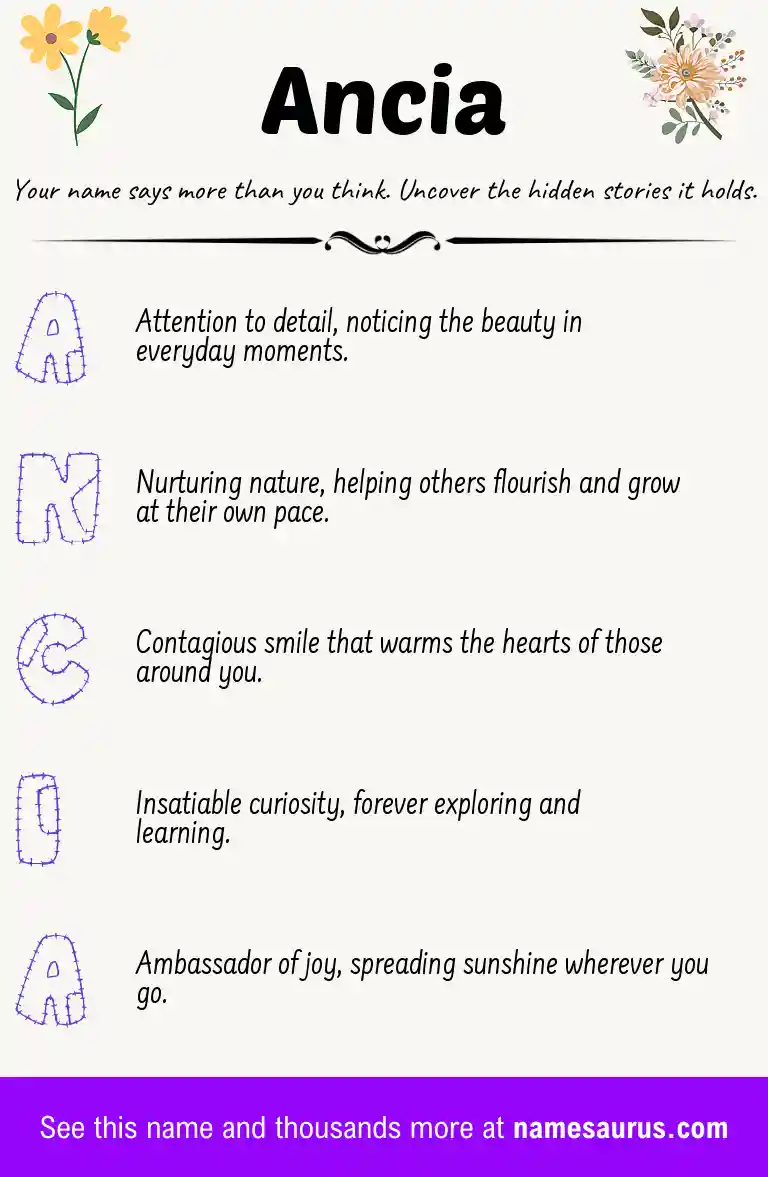 Acrostic poem about Ancia.