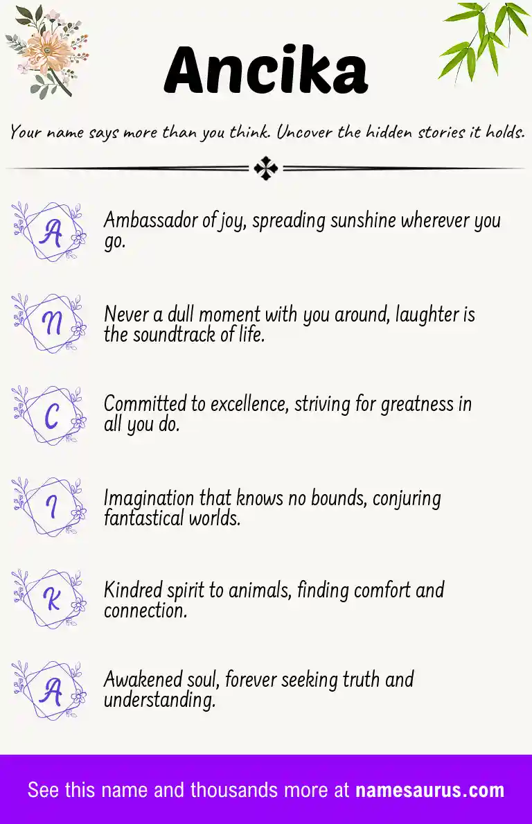 Acrostic poem about Ancika.