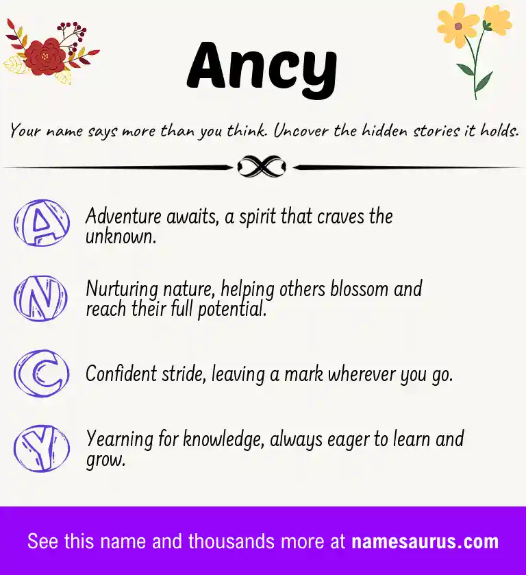 Acrostic poem about Ancy.