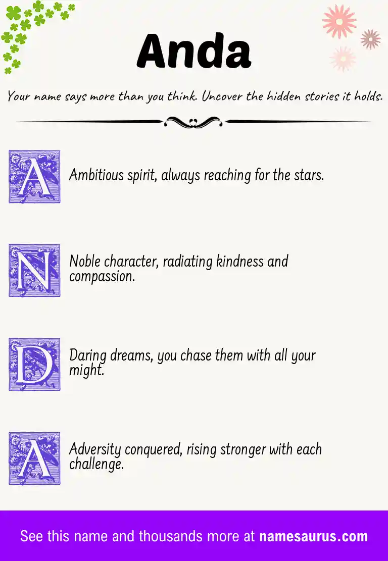 Acrostic poem about Anda.