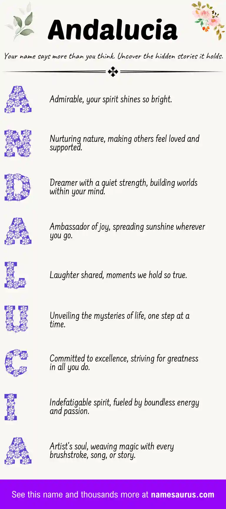 Acrostic poem about Andalucia.