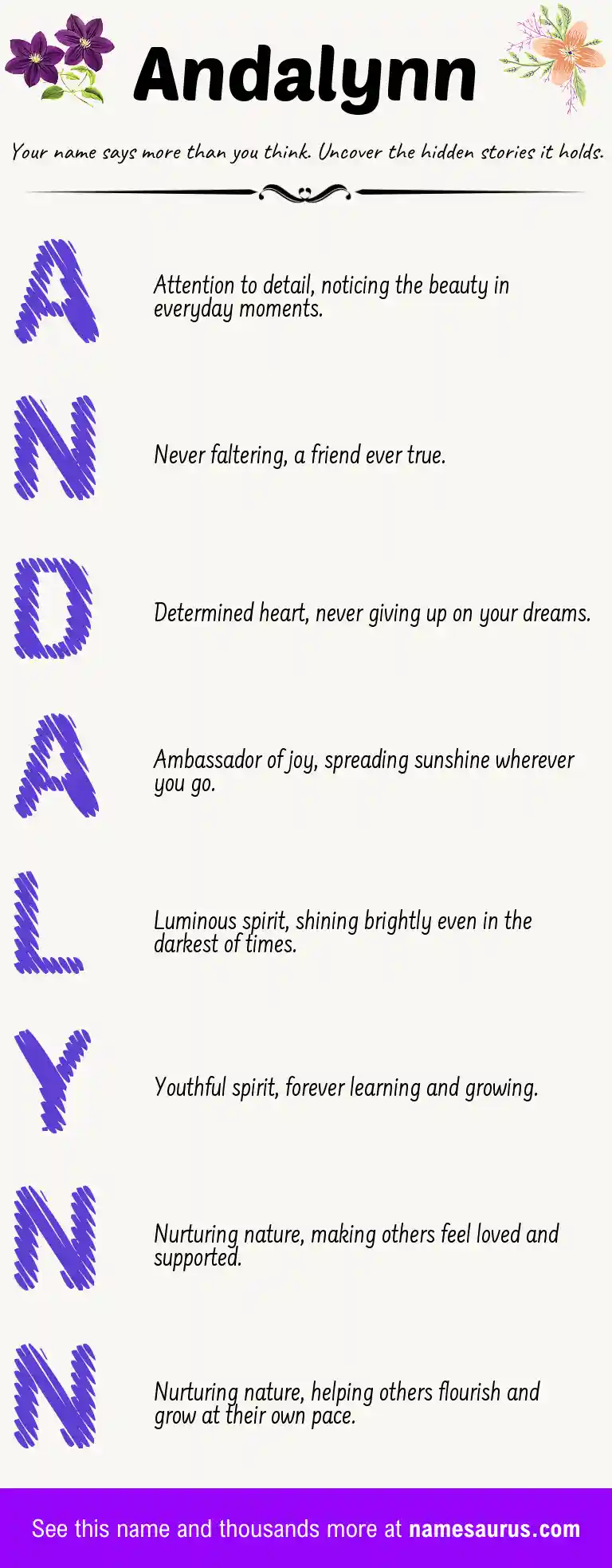 Acrostic poem about Andalynn.