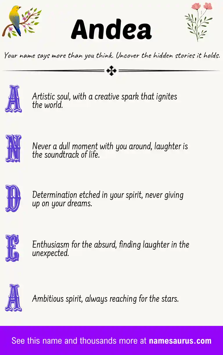 Acrostic poem about Andea.