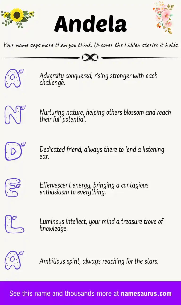 Acrostic poem about Andela.