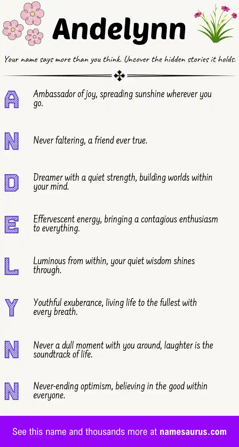 Acrostic poem about Andelynn.