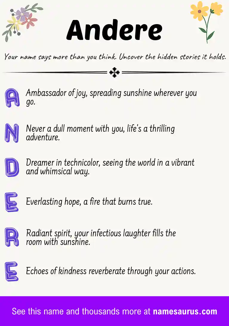 Acrostic poem about Andere.