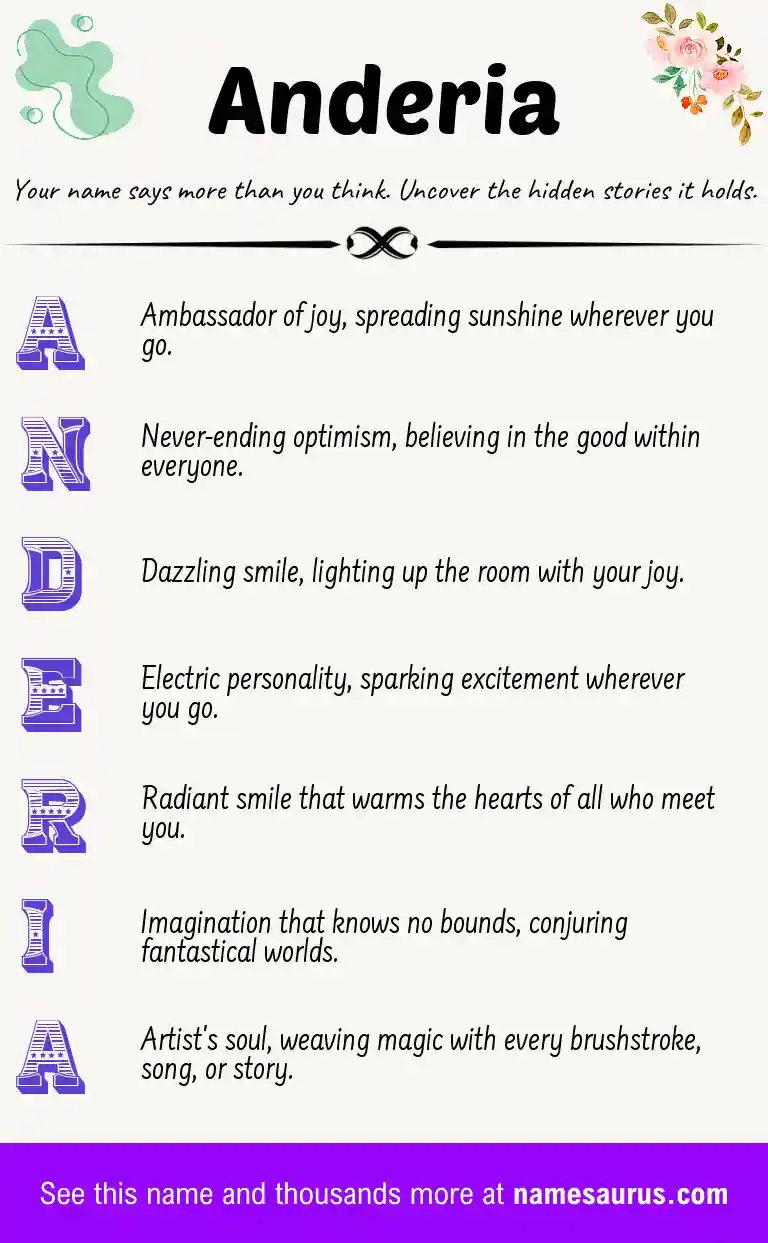 Acrostic poem about Anderia.
