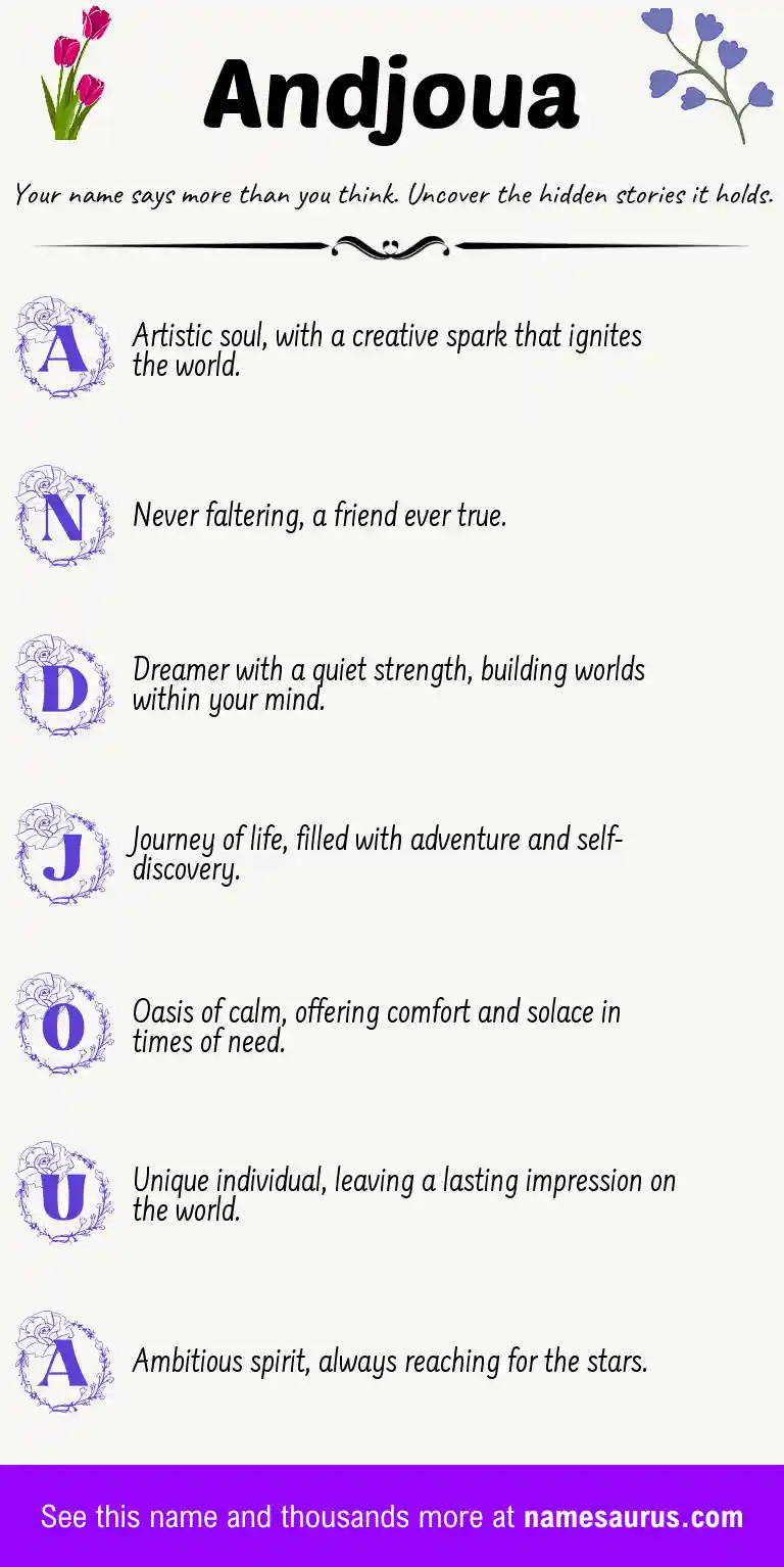Acrostic poem about Andjoua.
