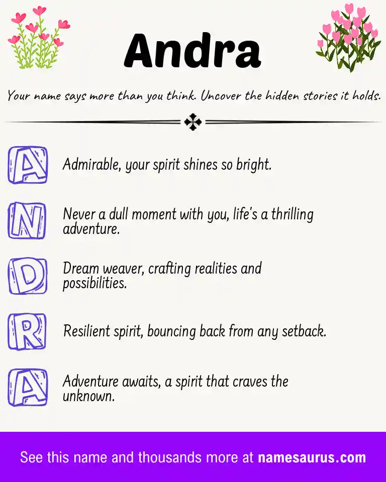 Acrostic poem about Andra.