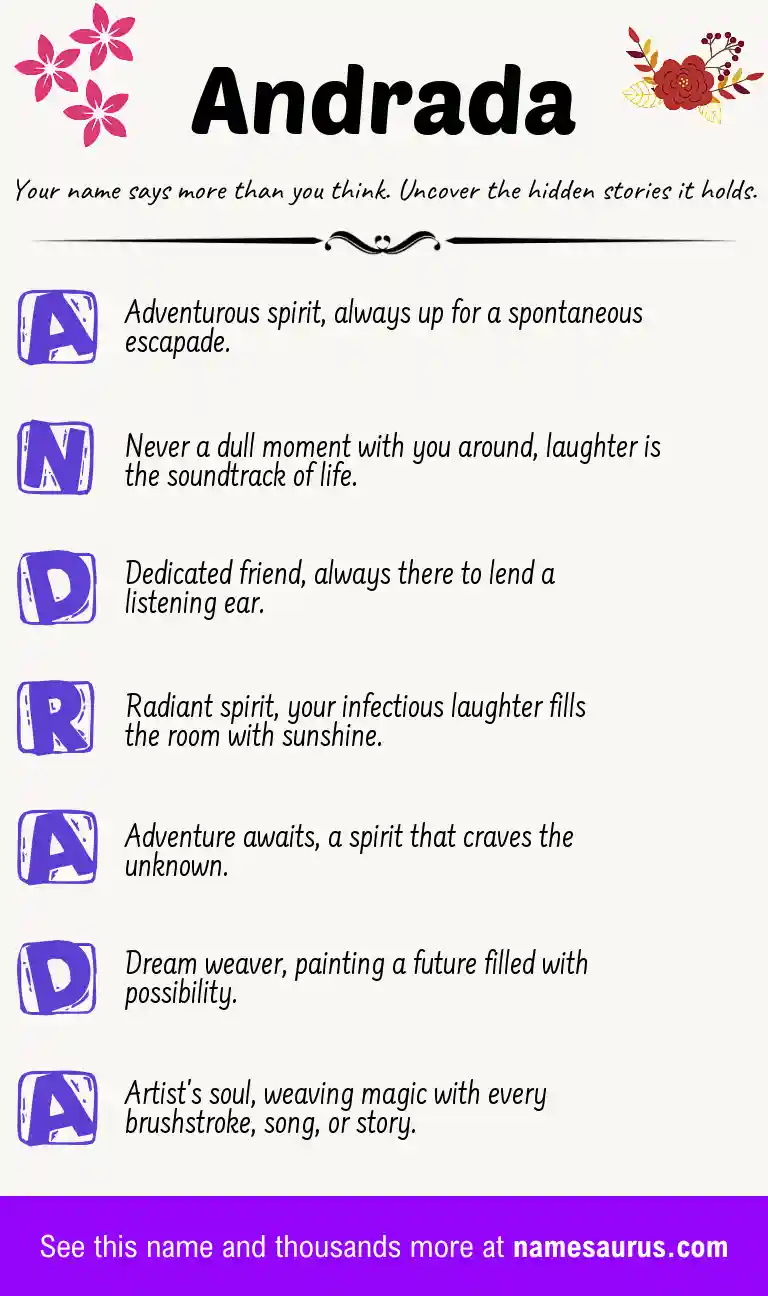 Acrostic poem about Andrada.