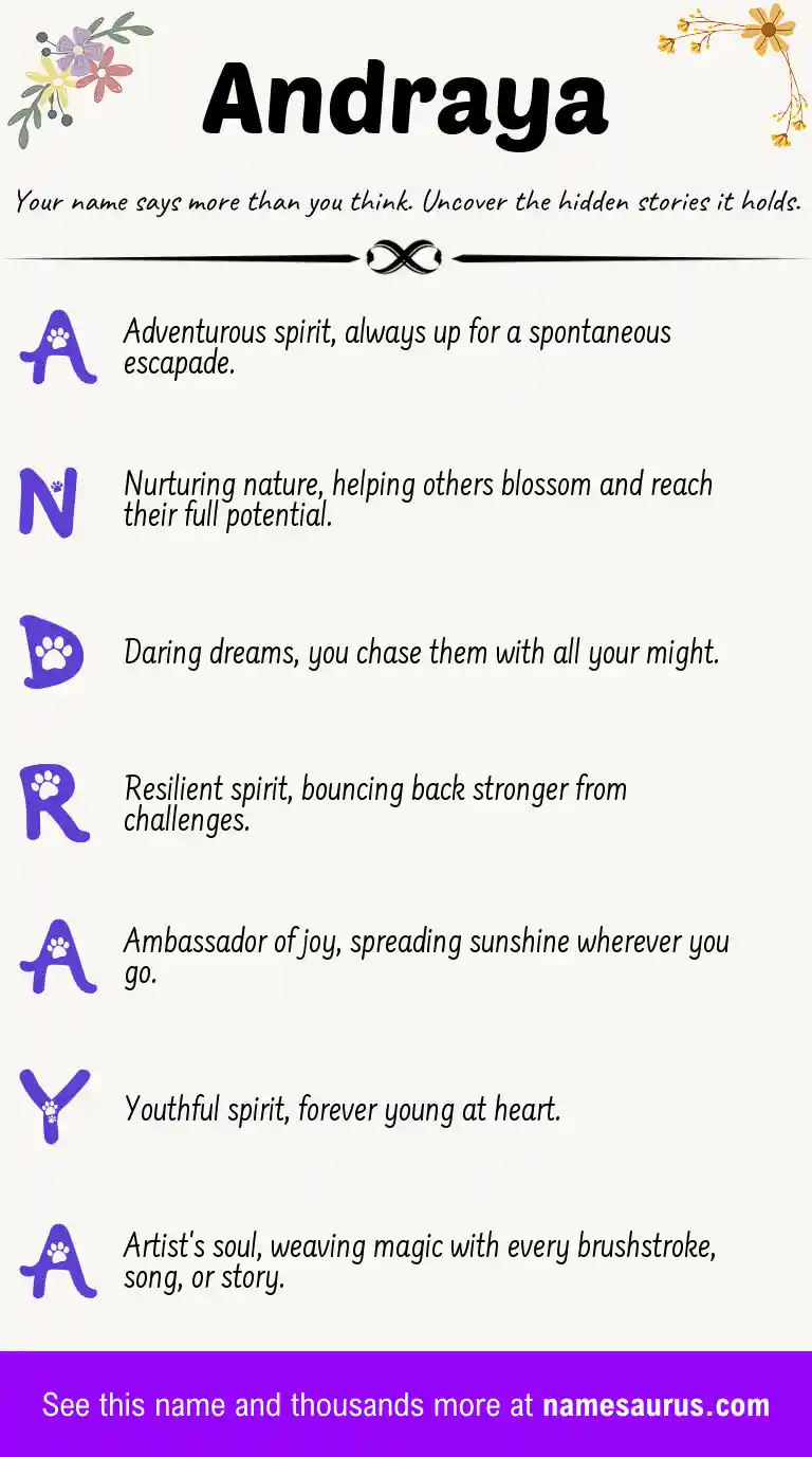 Acrostic poem about Andraya.