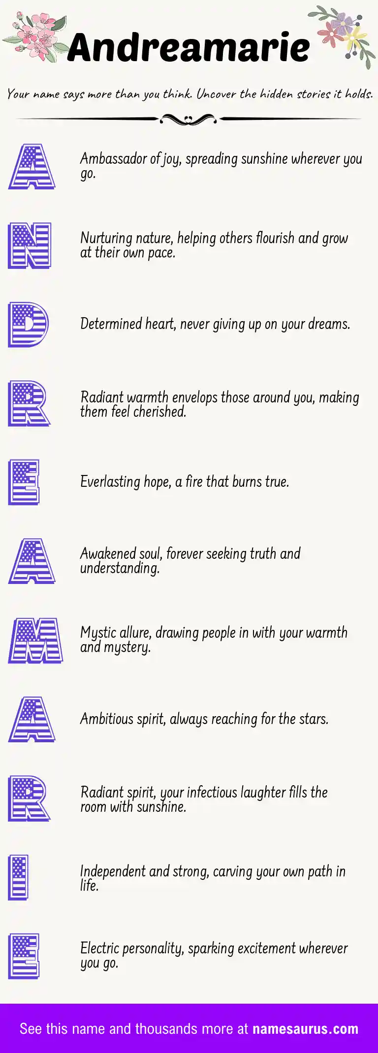 Acrostic poem about Andreamarie.