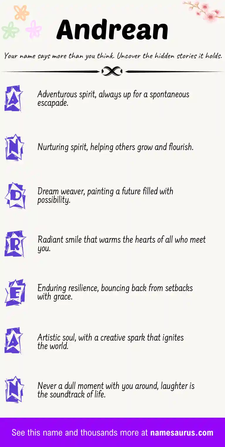 Acrostic poem about Andrean.