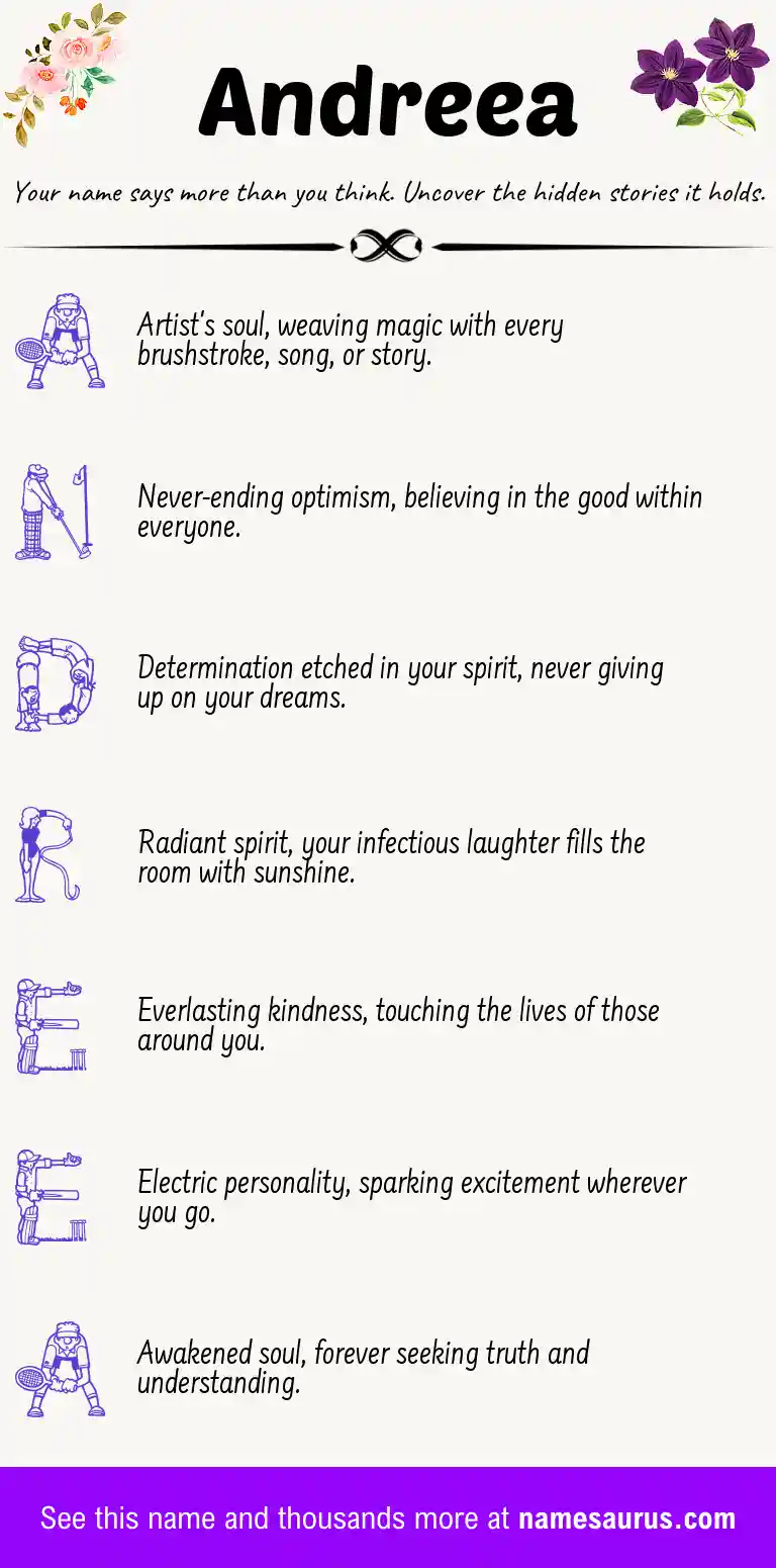 Acrostic poem about Andreea.