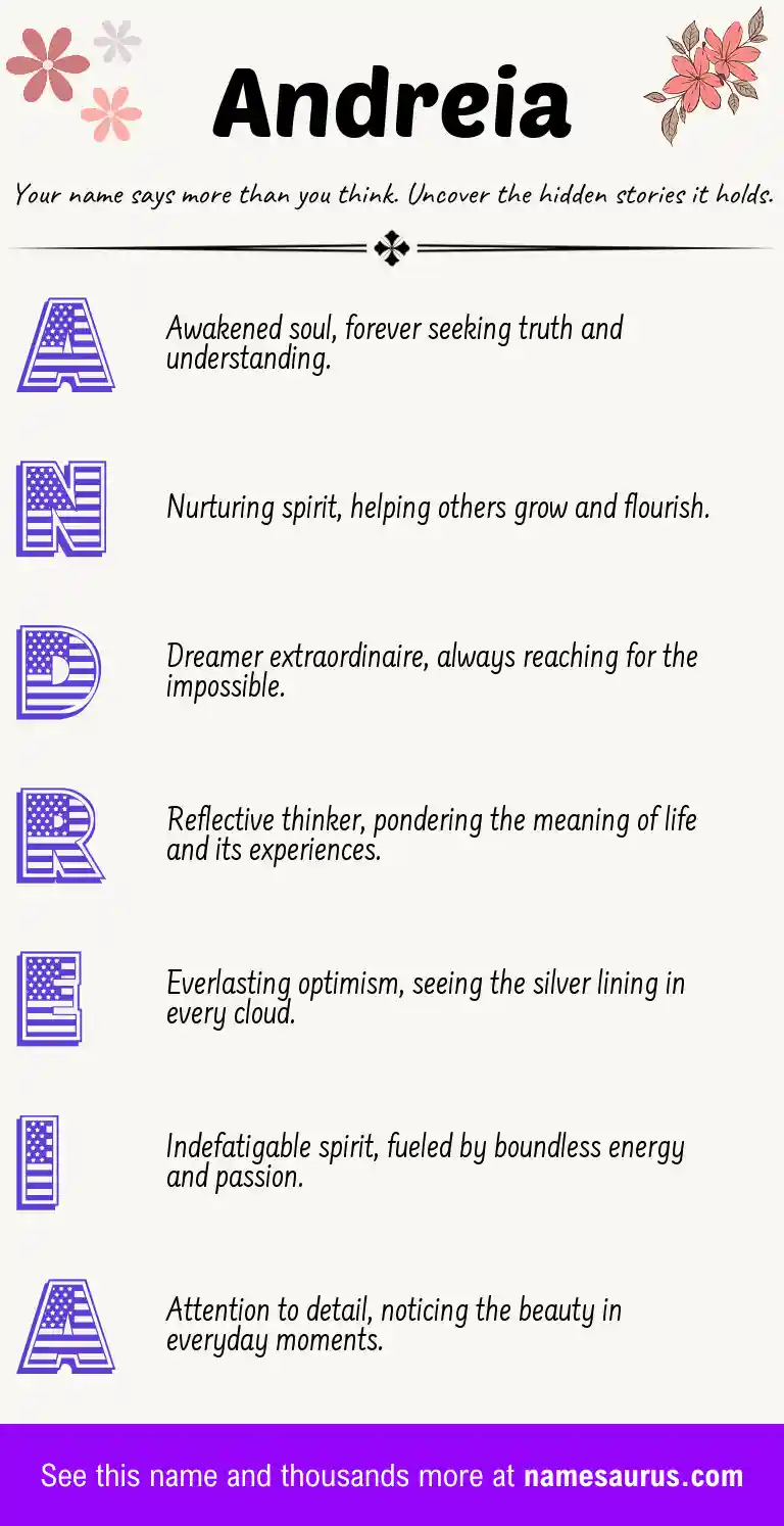 Acrostic poem about Andreia.