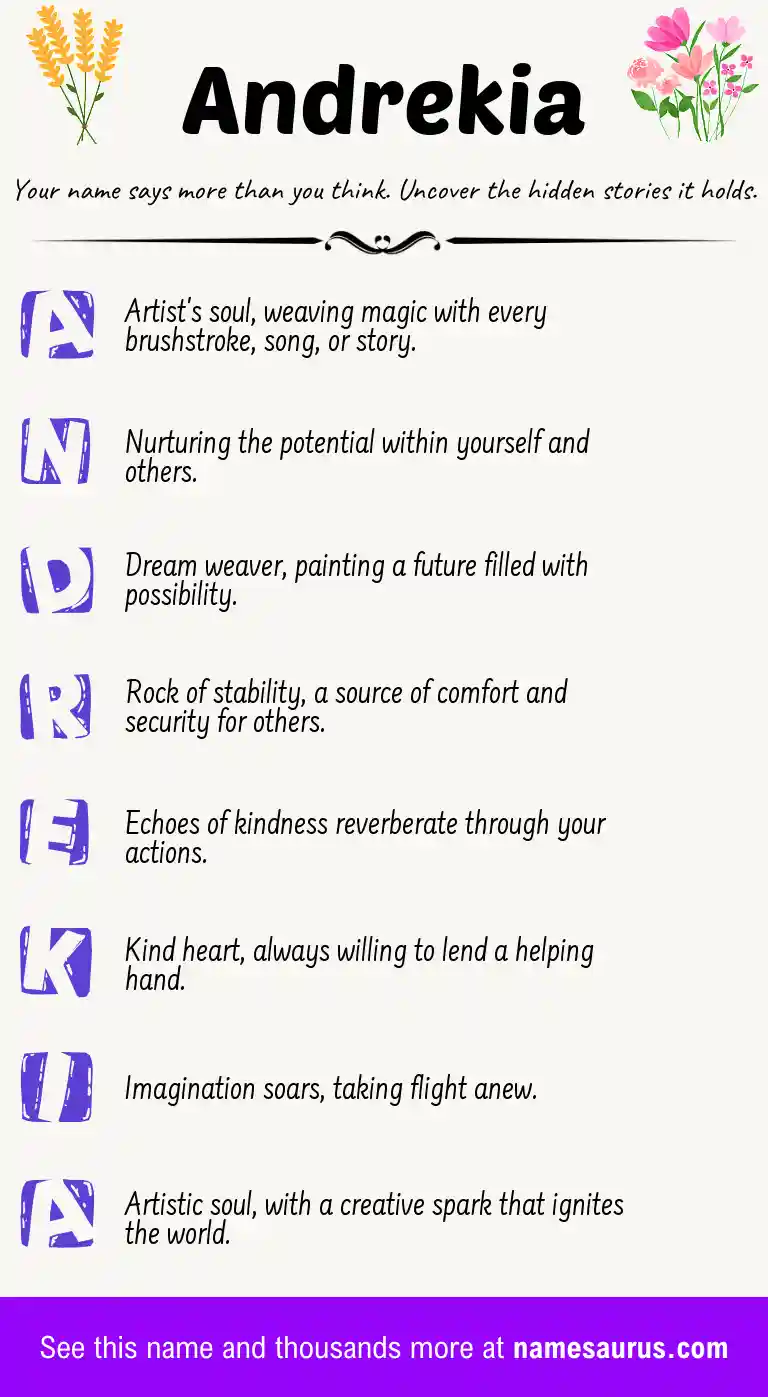 Acrostic poem about Andrekia.