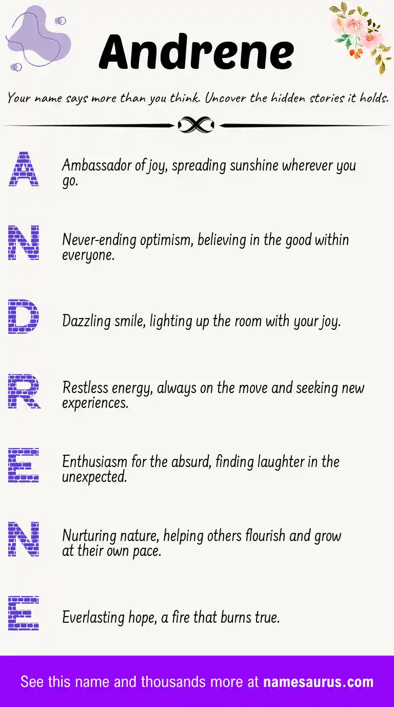 Acrostic poem about Andrene.