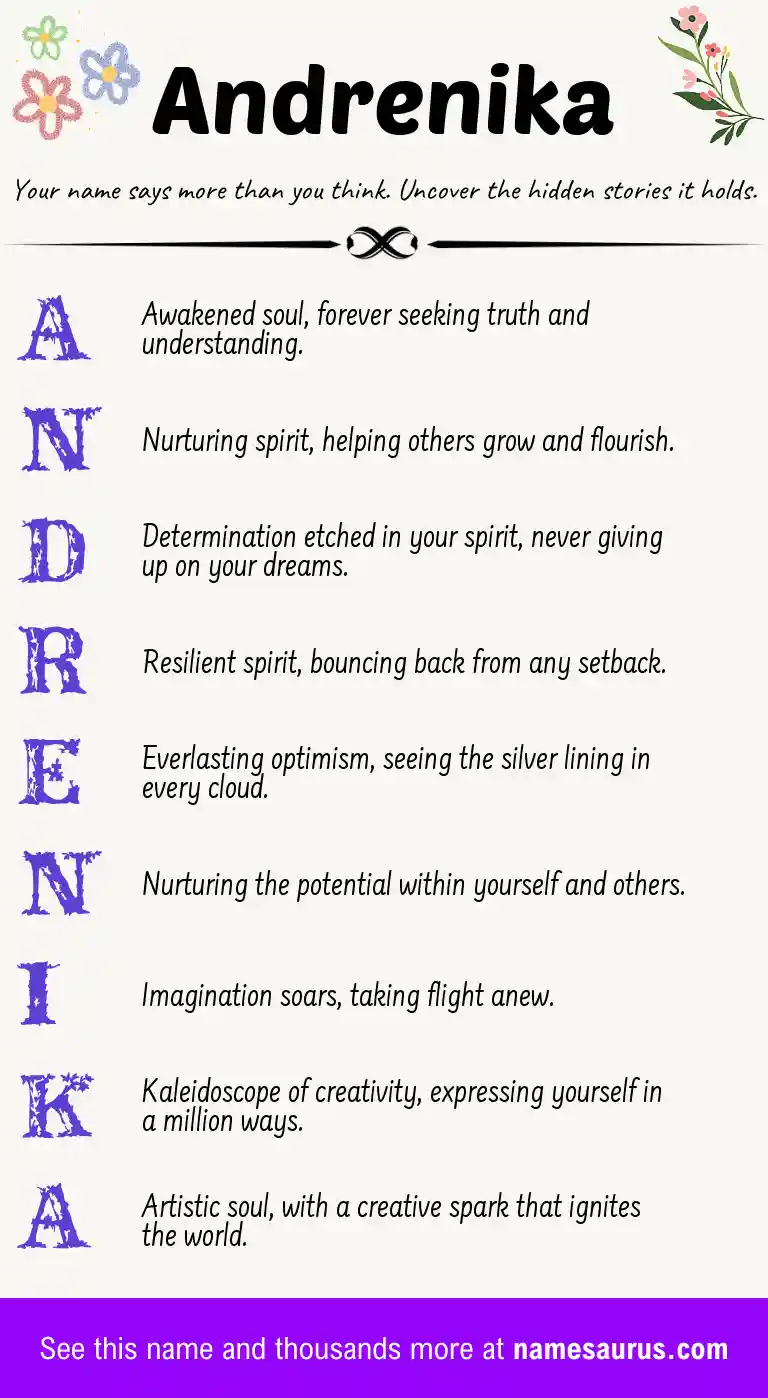 Acrostic poem about Andrenika.