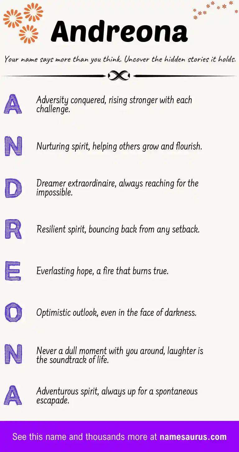 Acrostic poem about Andreona.
