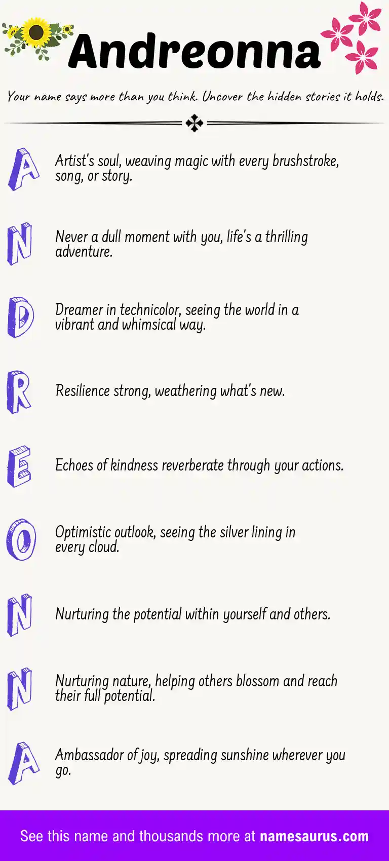 Acrostic poem about Andreonna.