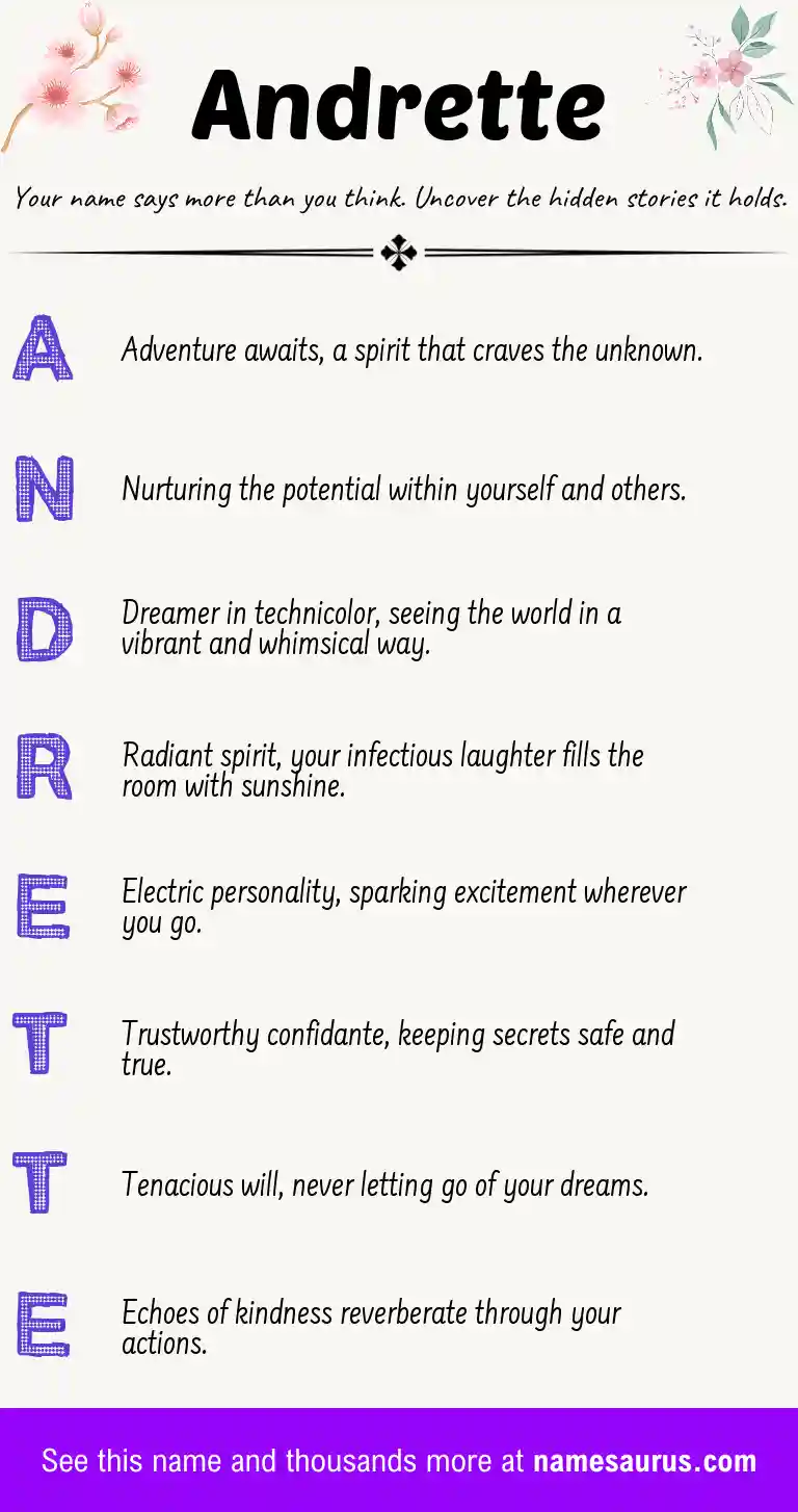 Acrostic poem about Andrette.