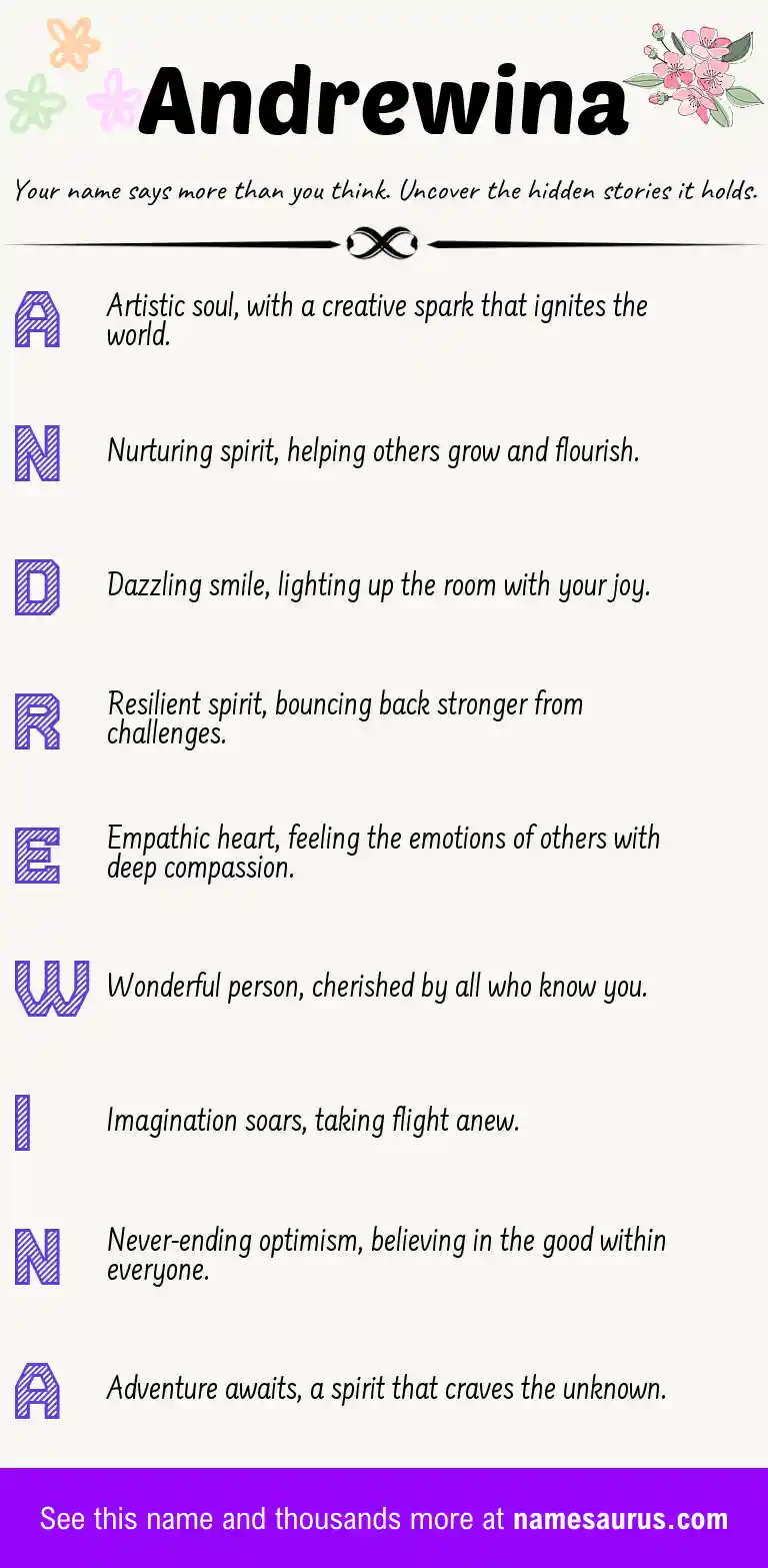 Acrostic poem about Andrewina.