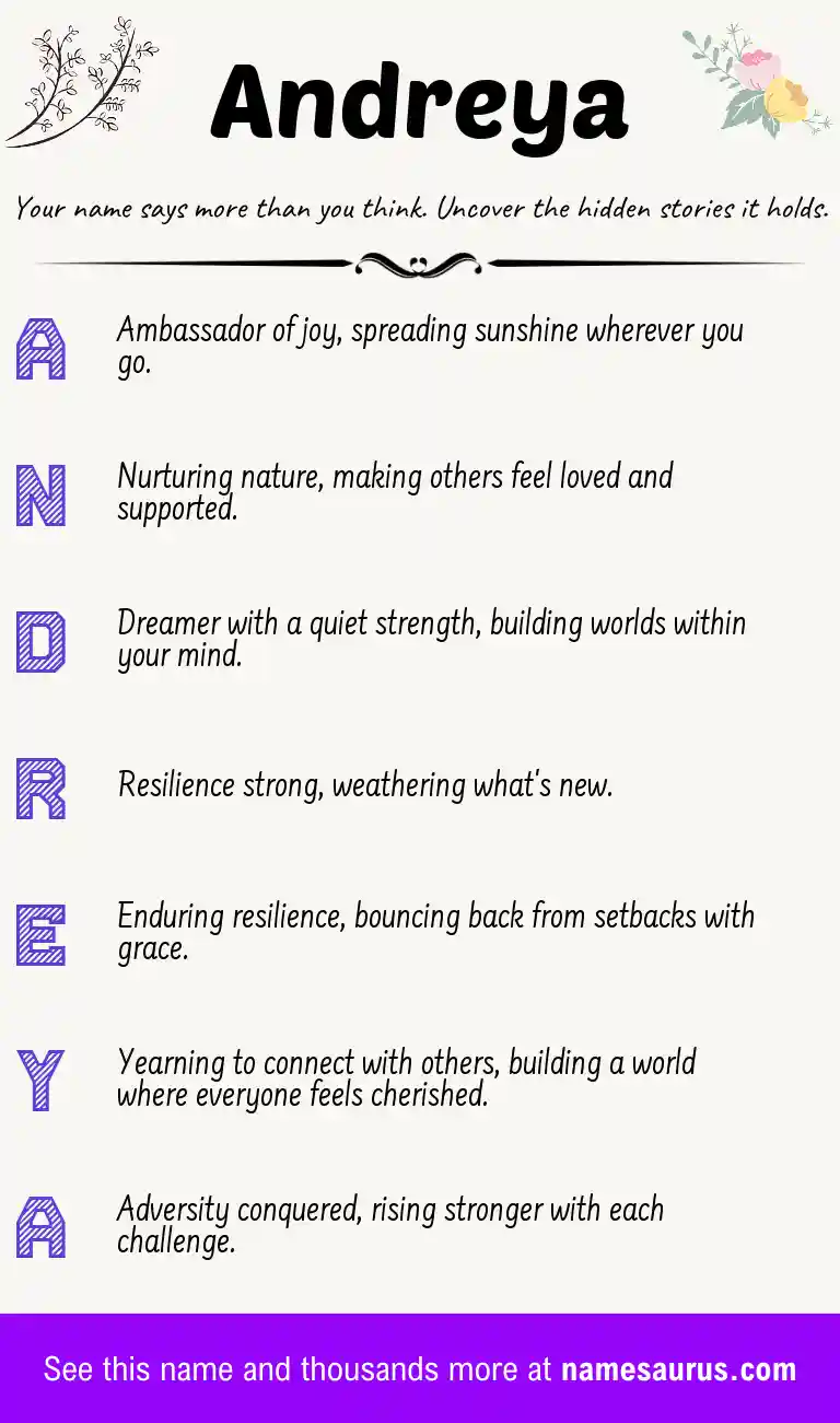 Acrostic poem about Andreya.