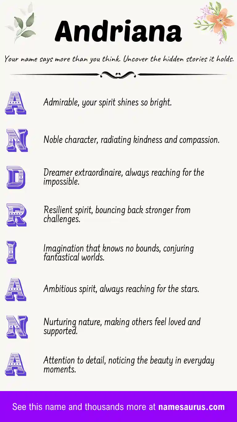 Acrostic poem about Andriana.