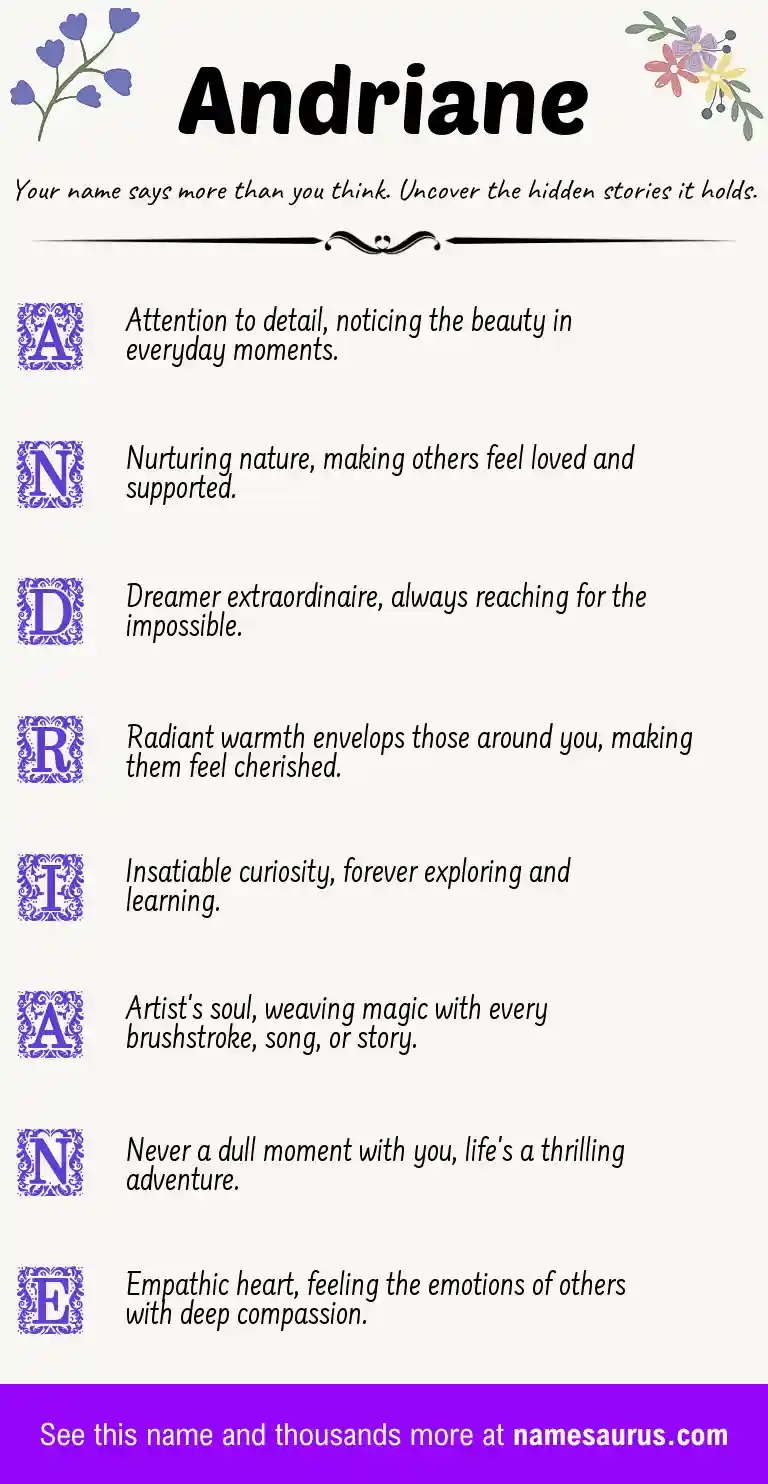 Acrostic poem about Andriane.