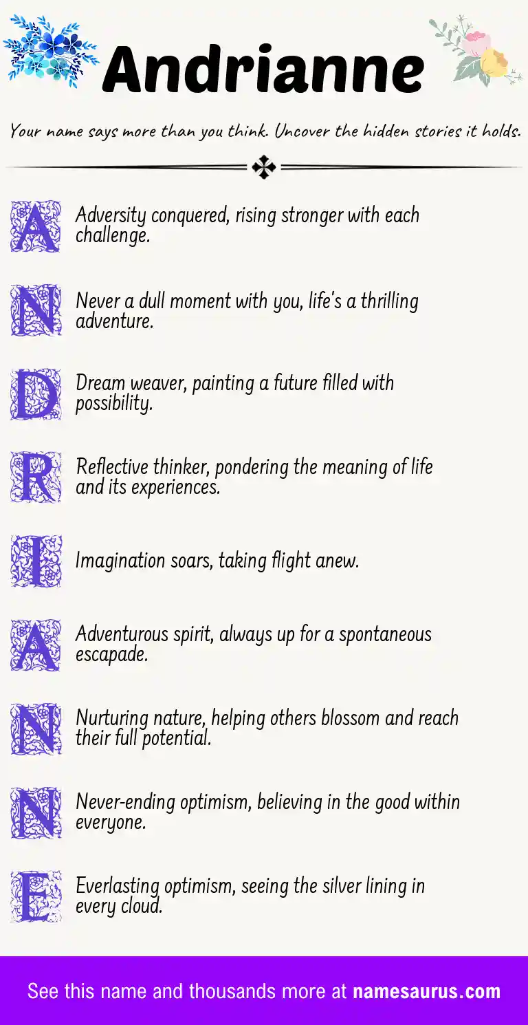 Acrostic poem about Andrianne.