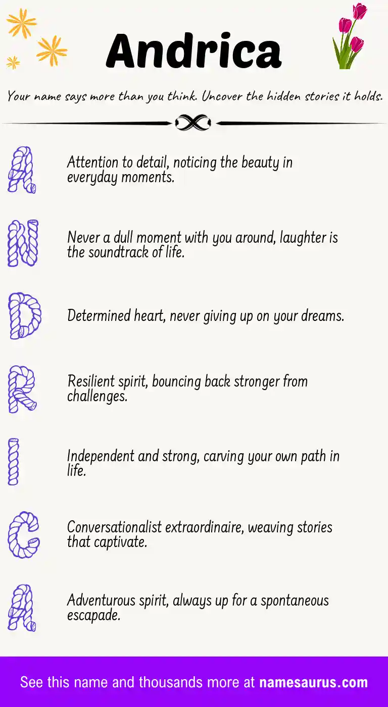 Acrostic poem about Andrica.