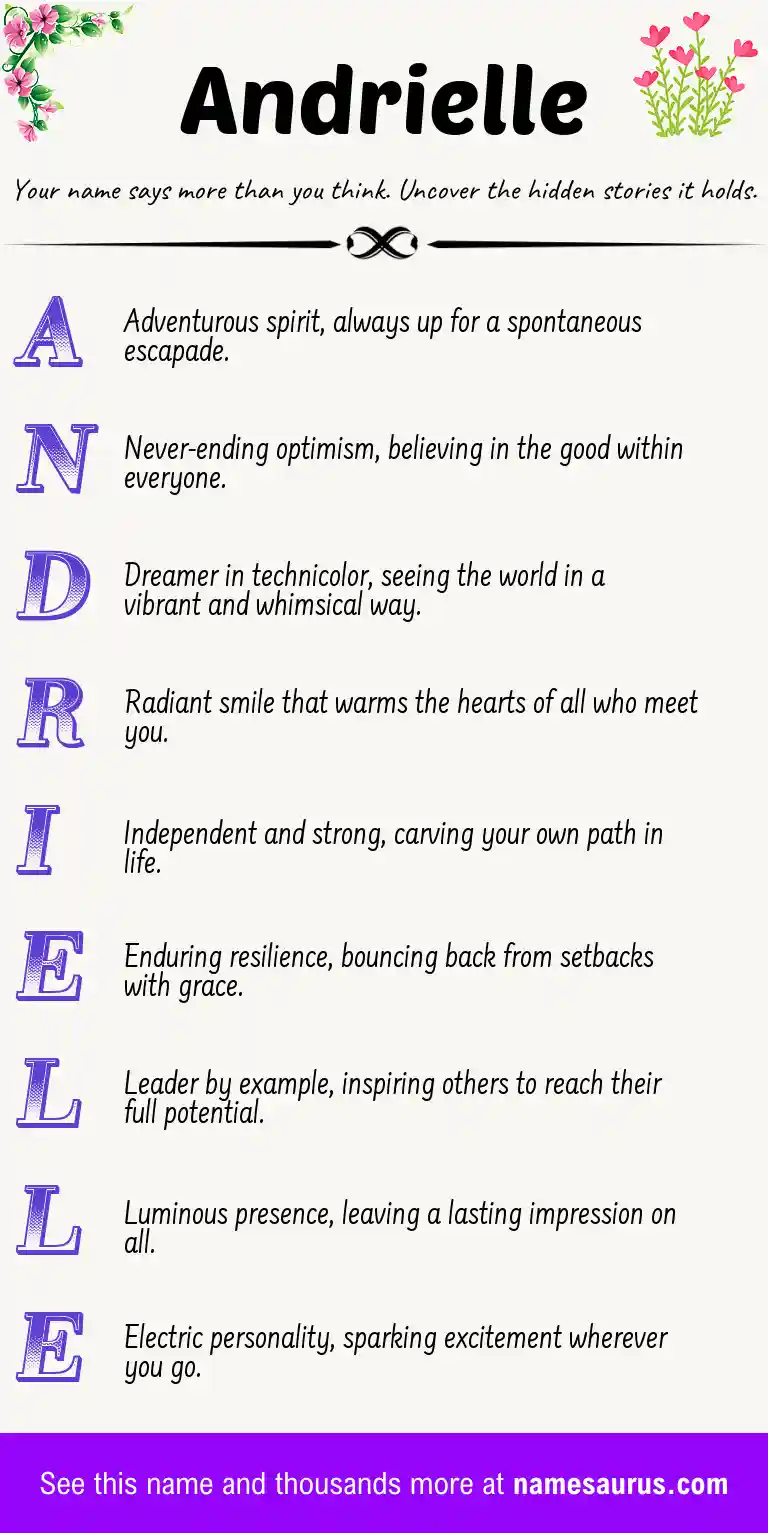 Acrostic poem about Andrielle.