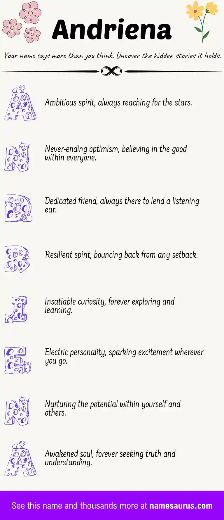 Acrostic poem about Andriena.
