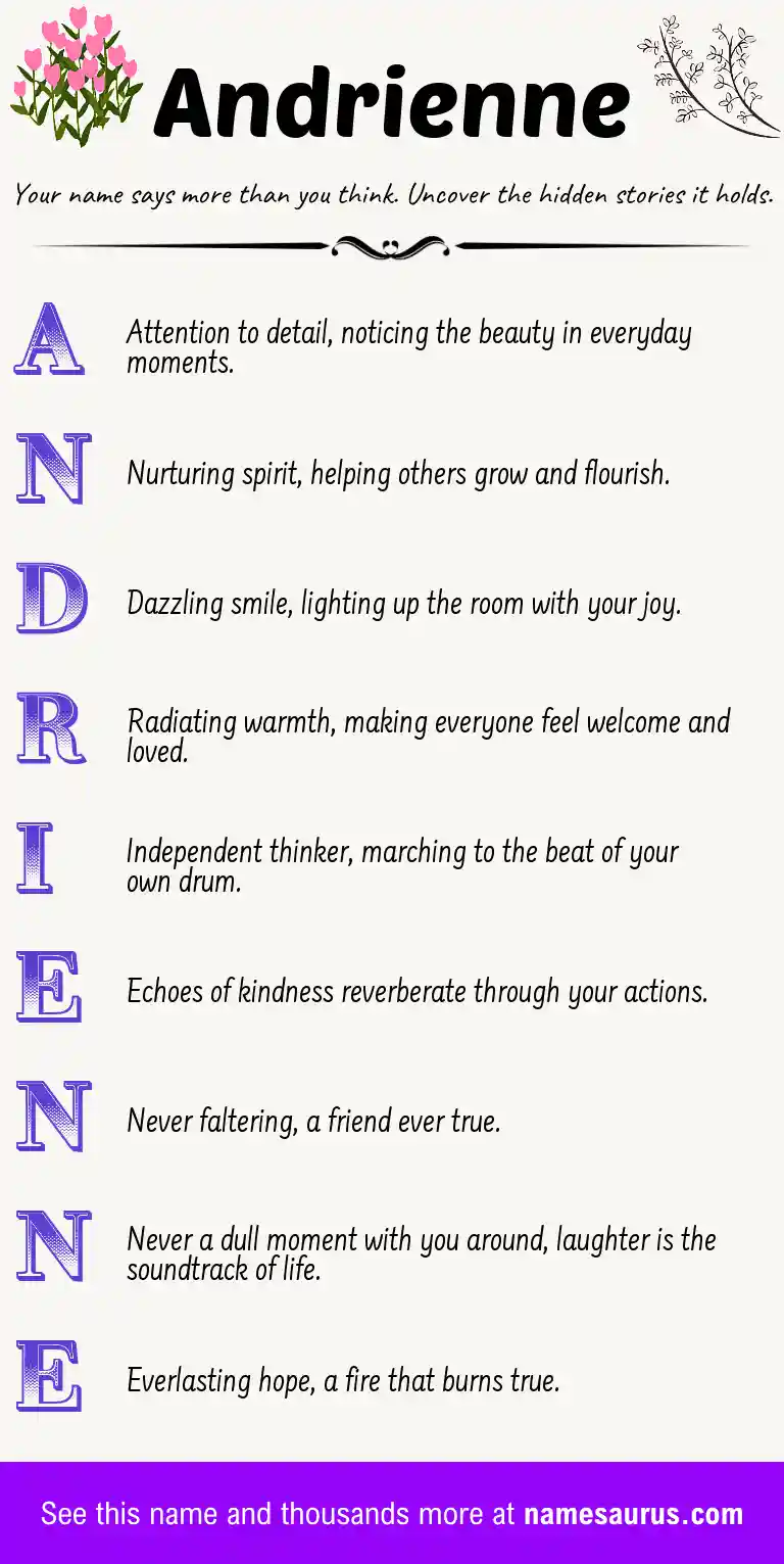 Acrostic poem about Andrienne.