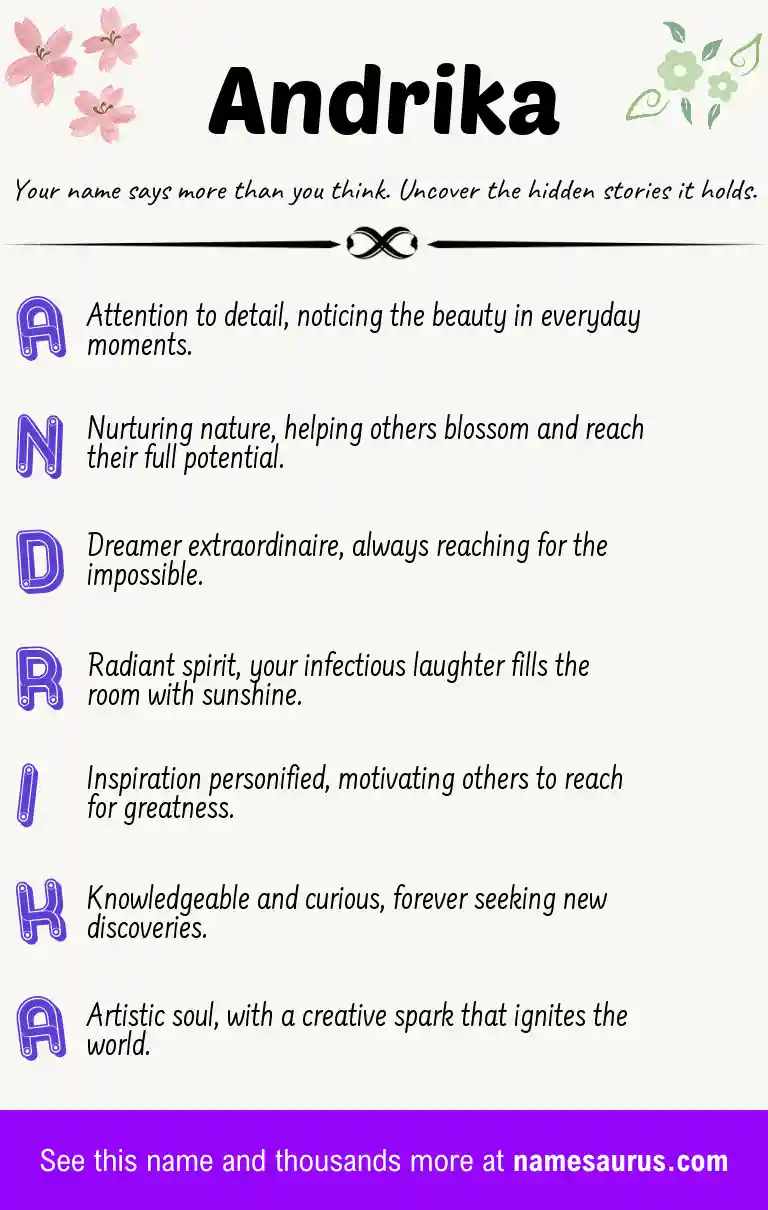 Acrostic poem about Andrika.