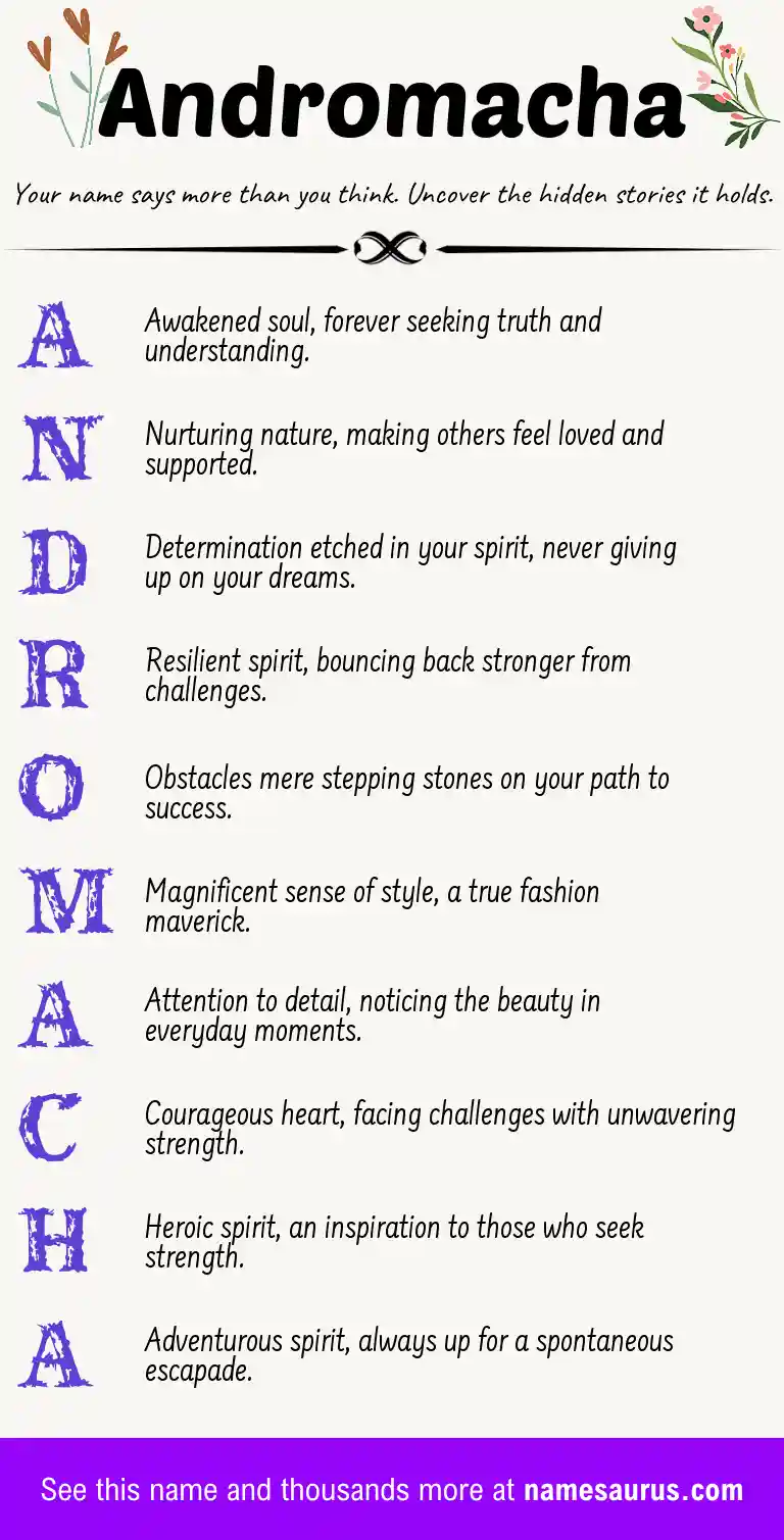 Acrostic poem about Andromacha.