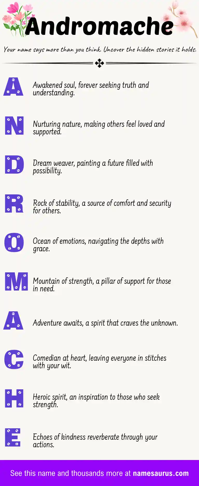 Acrostic poem about Andromache.