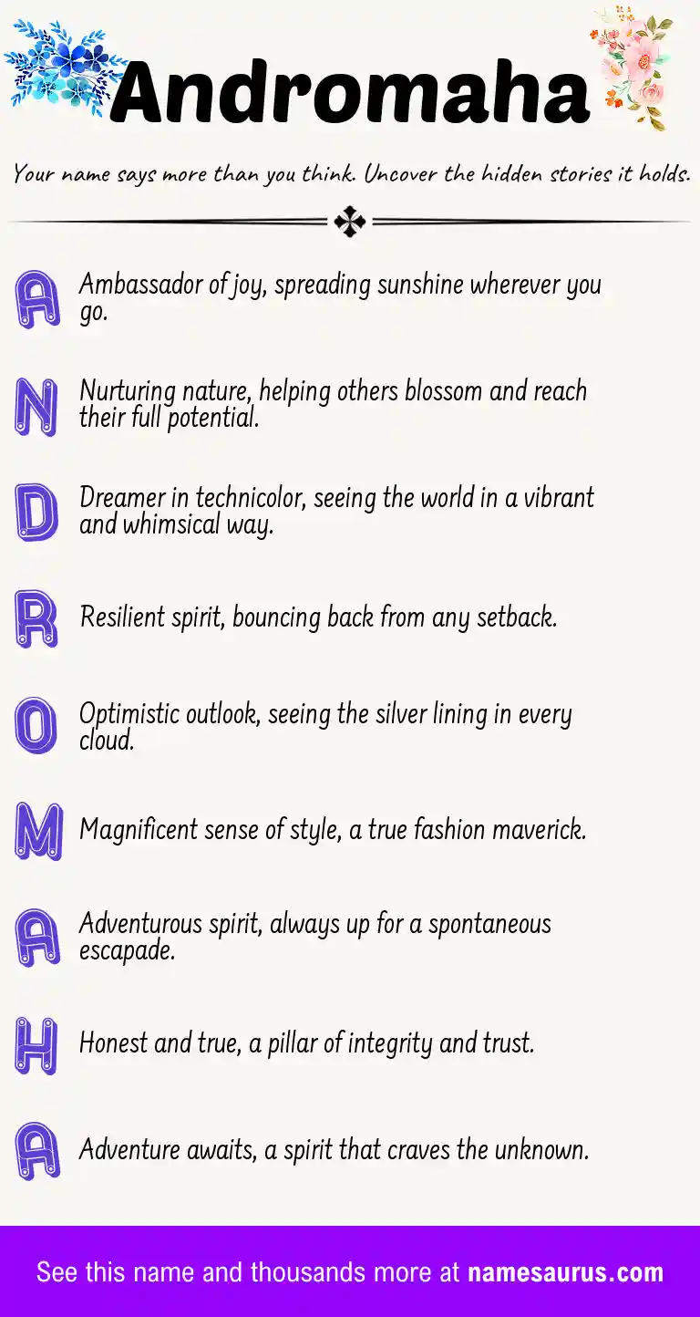 Acrostic poem about Andromaha.