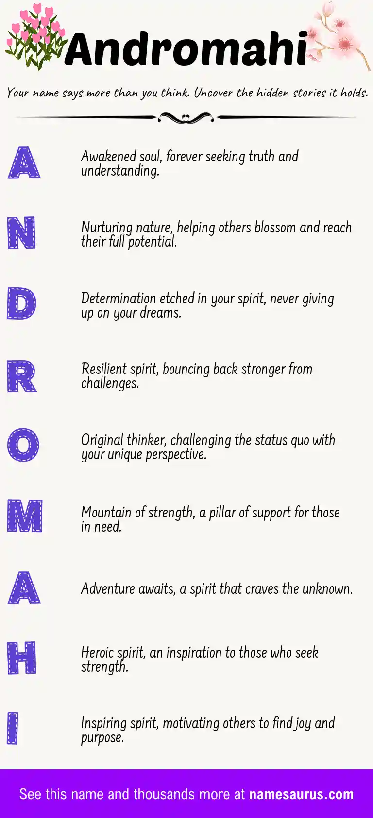 Acrostic poem about Andromahi.