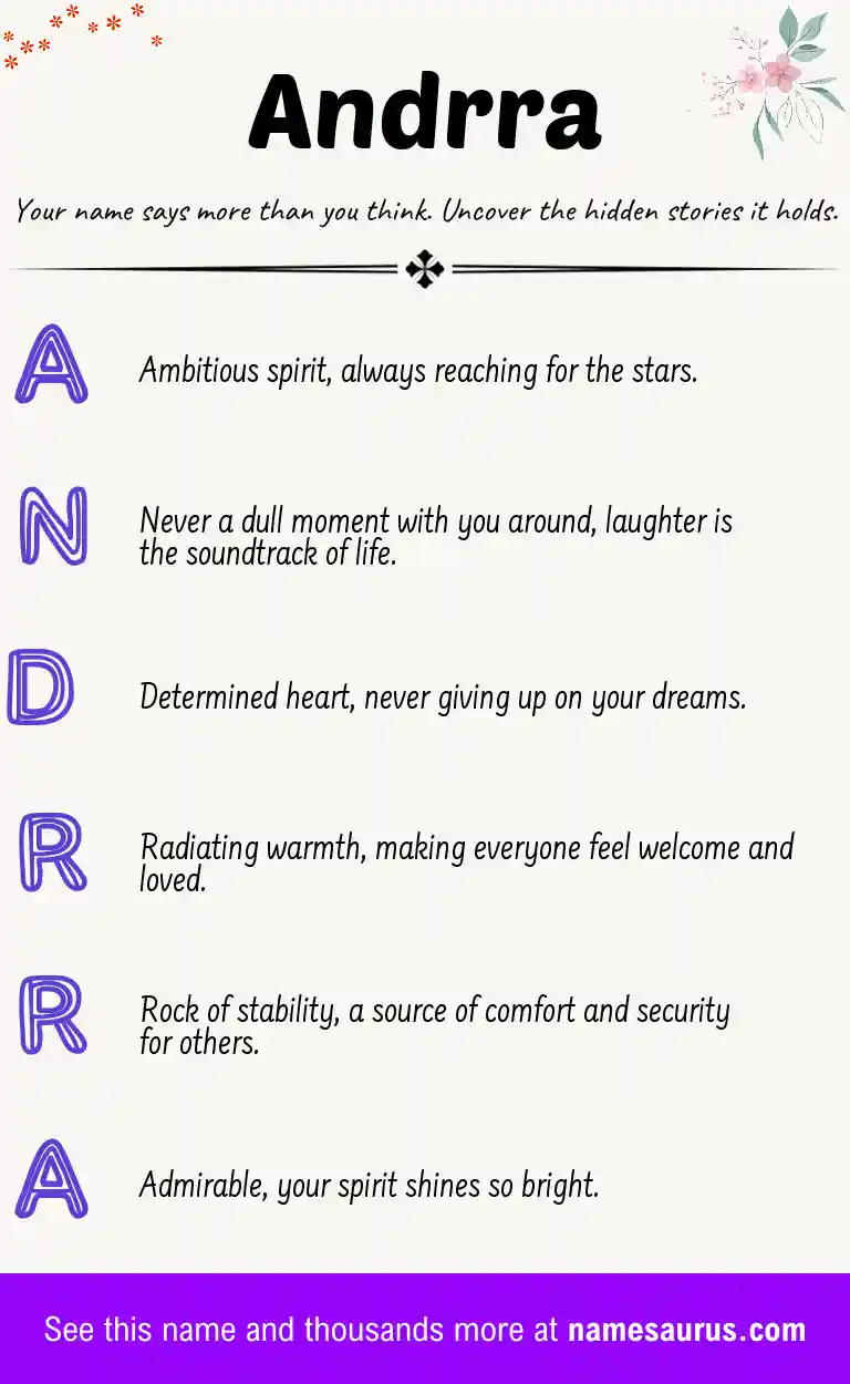 Acrostic poem about Andrra.