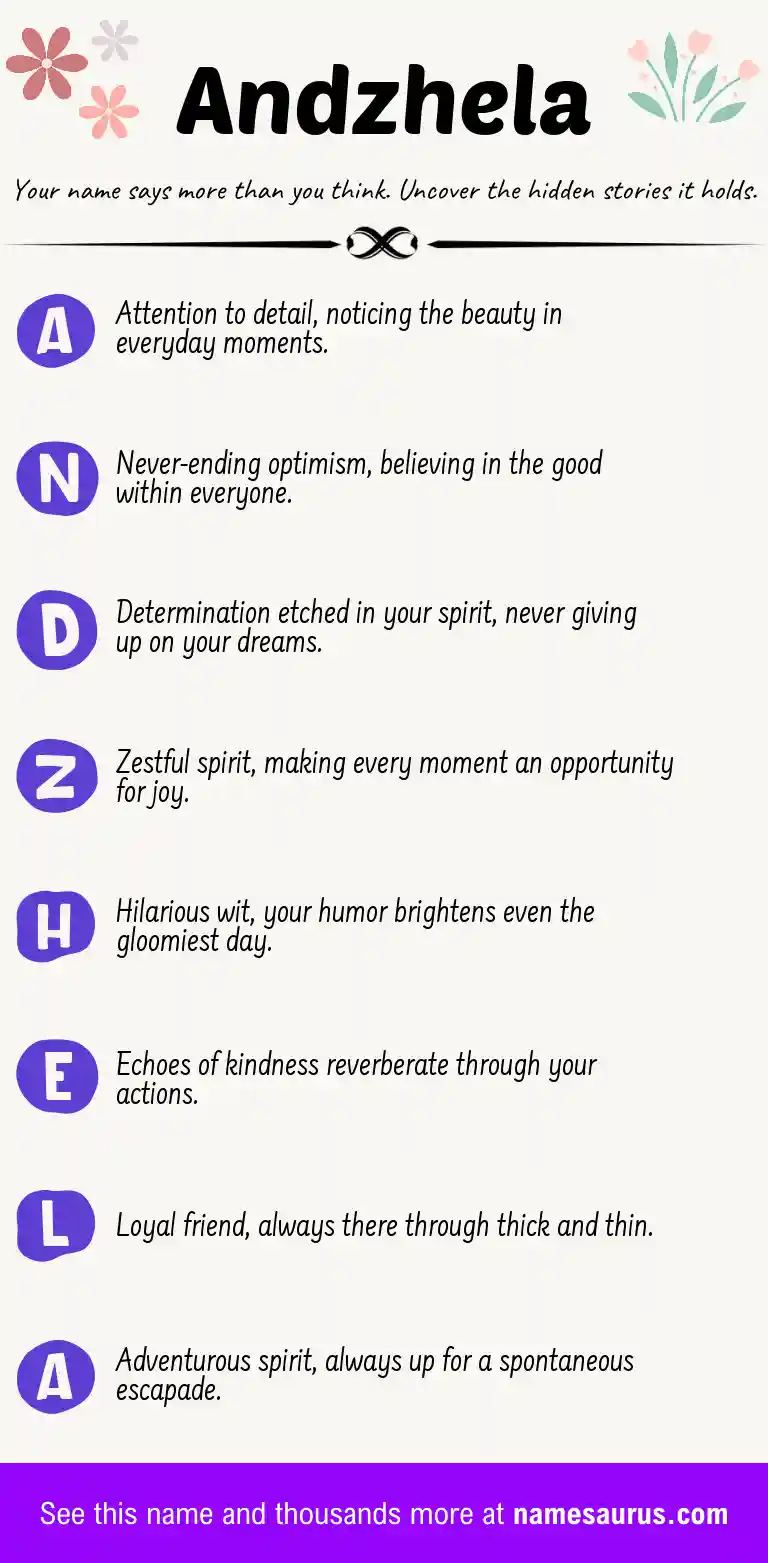 Acrostic poem about Andzhela.